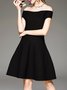 Black Knitted Off Shoulder Dress